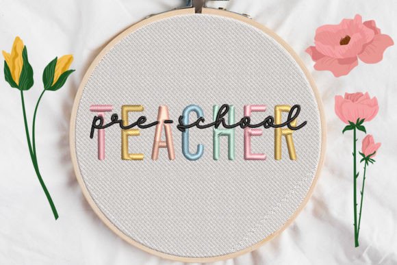 Pre-School Teacher Embroidery Design