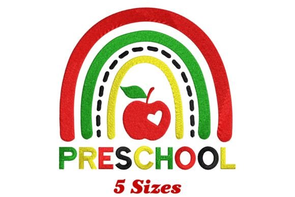 Preschool Rainbow Embroidery Design