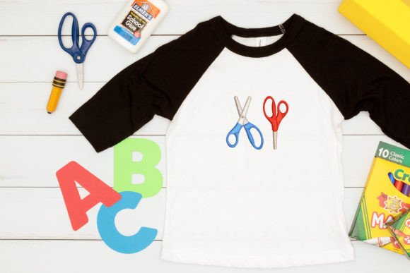 School Scissors Mini Embroidery Duo