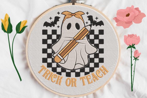 Trick or Teach Ghost Holding Pencil