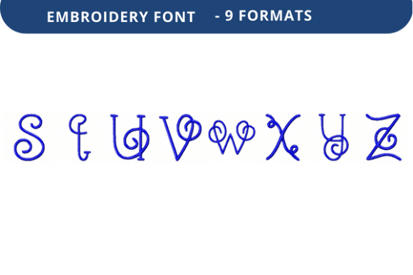 Vine Nouveau Font Lowercase S to Z